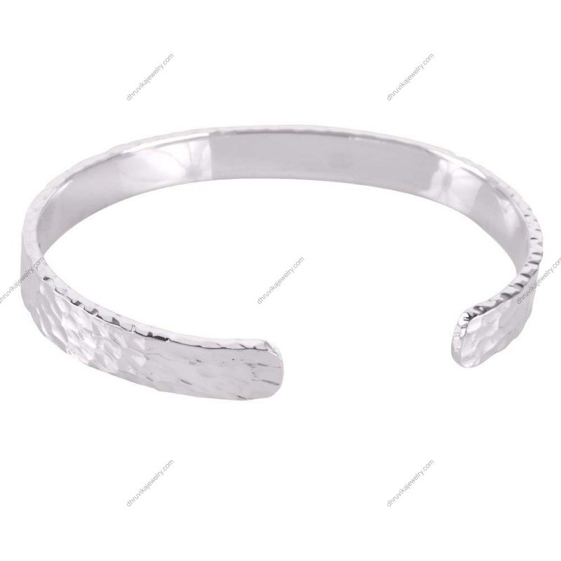 Hand-hammered sterling silver cuff bracelet, adjustable and minimalist jewelry piece