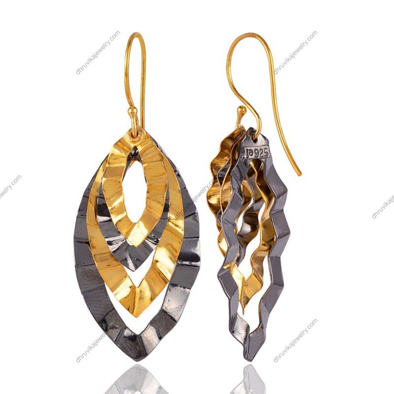 Elegant silver plain dangle earrings with a timeless design view1