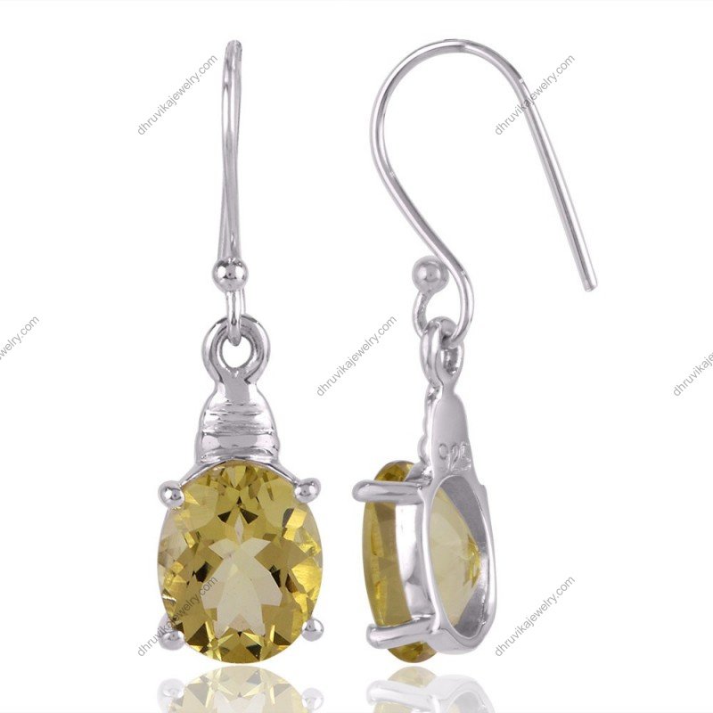 lemon quartz earrings view1