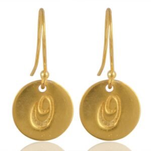 Gold-plated dangle earrings with minimalist swirl design, handcrafted and lightweight main view