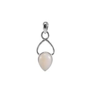 Elegant sterling silver moonstone pendant with intricate design, perfect for women’s jewelry collections. main view