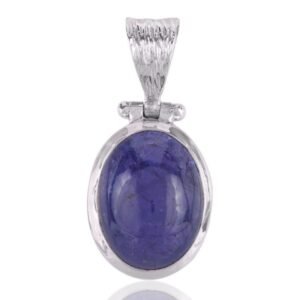 Sterling silver tanzanite pendant with oval gemstone, elegant handcrafted jewelry main view