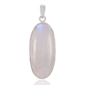 Elegant sterling silver moonstone pendant with mystical glow, perfect for any jewelry collection. main view