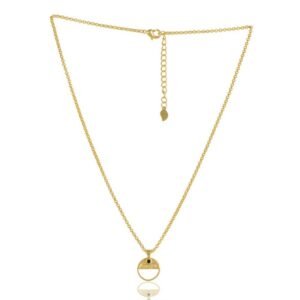 Gold faith pendant necklace with delicate chain, elegant and minimalist jewelry piece main view