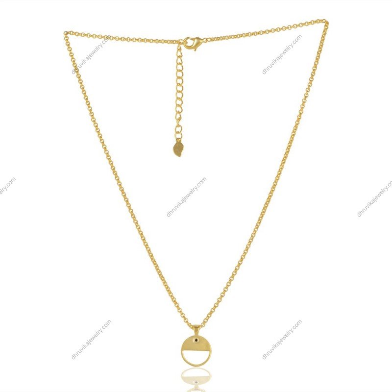Gold faith pendant necklace with delicate chain, elegant and minimalist jewelry piece view1