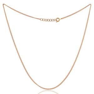 14K gold-plated sterling silver curb chain necklace with adjustable length and secure clasp main view