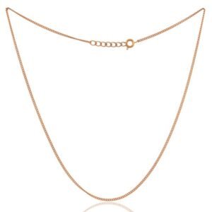 Gold-plated sterling silver curb chain necklace with adjustable length and elegant design main view