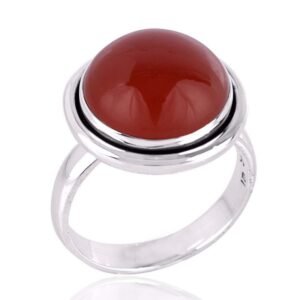 Elegant Red Onyx sterling silver statement ring for women, bold gemstone jewelry main view