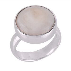 Elegant Mother of Pearl sterling silver statement ring for women main view